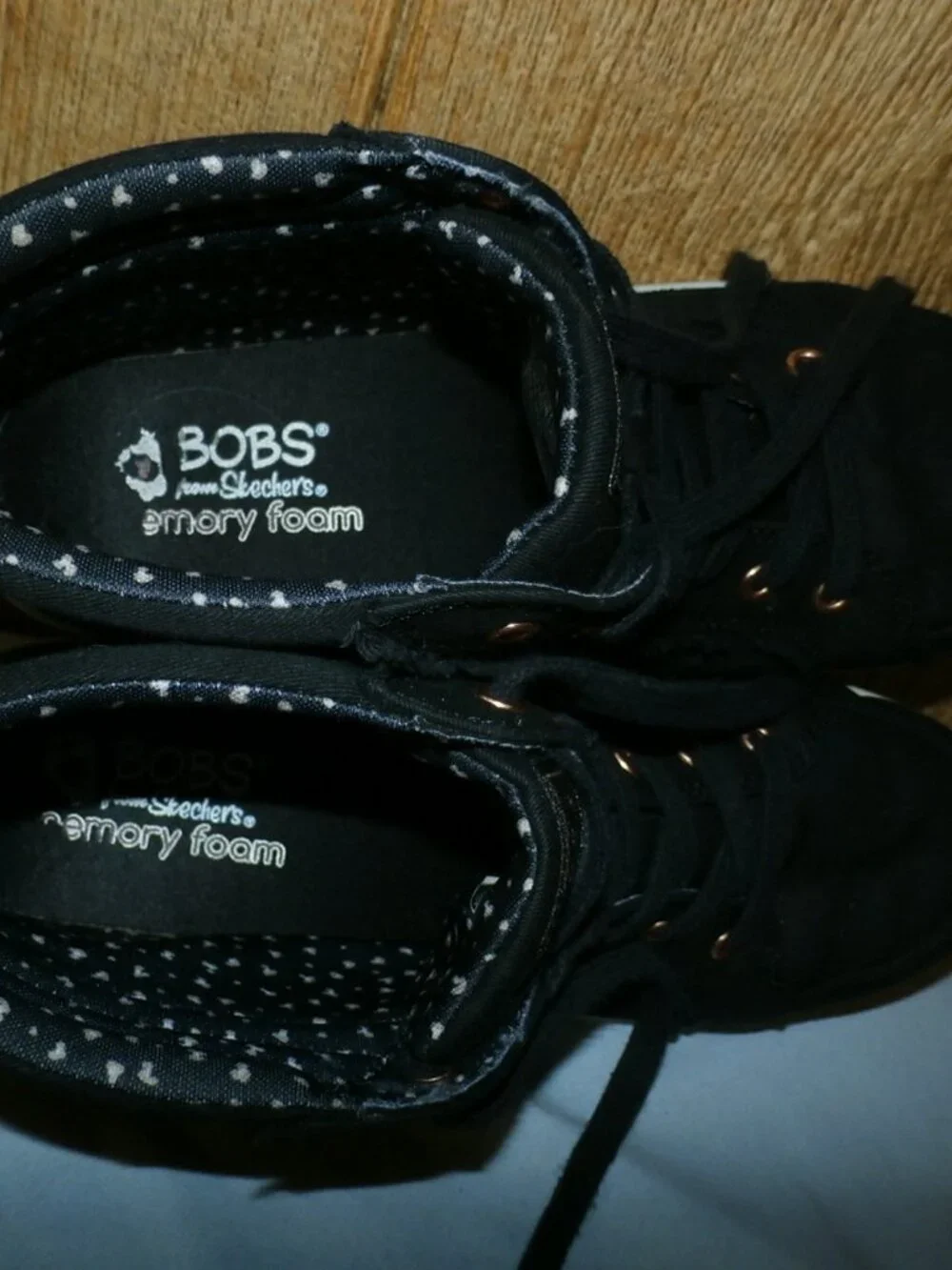 BOBS by Skechers Women’s Black High Top Lace Up Sneakers Comfort Shoes Size 8